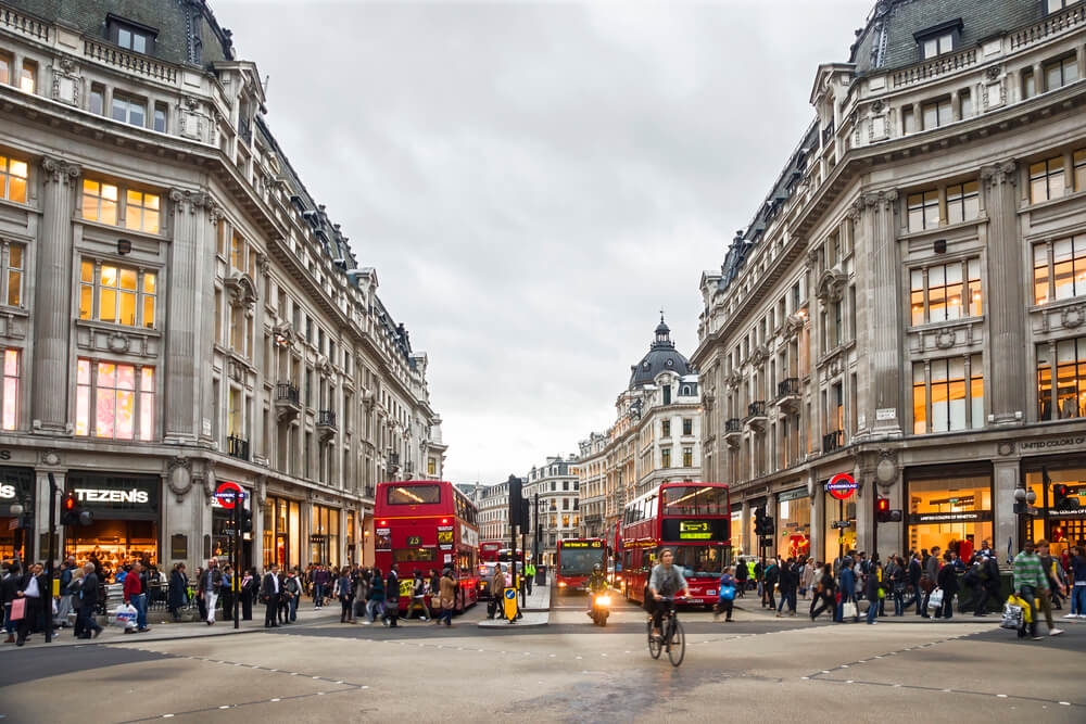 View of London's busy Oxford Street