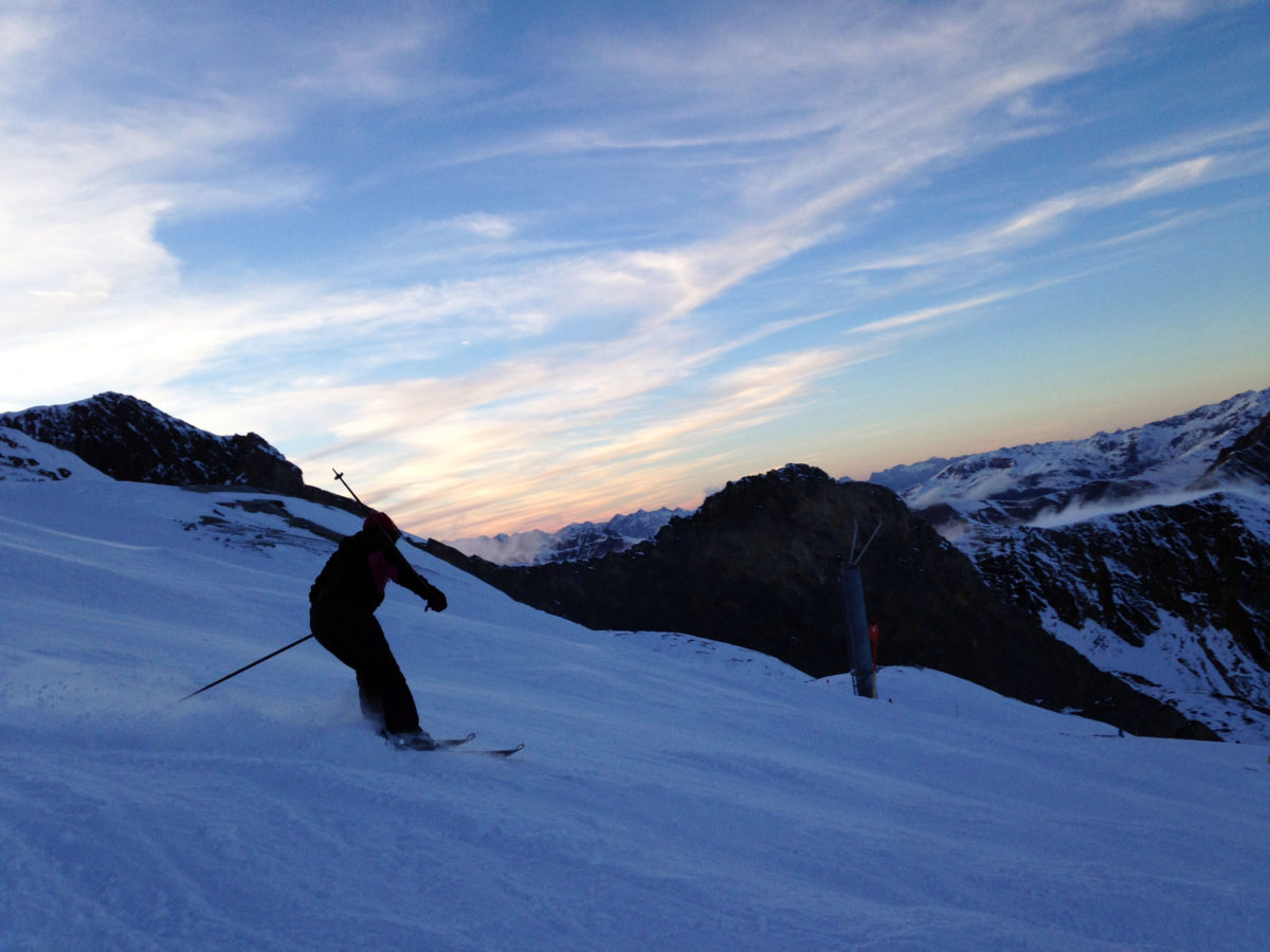 skiing glacier