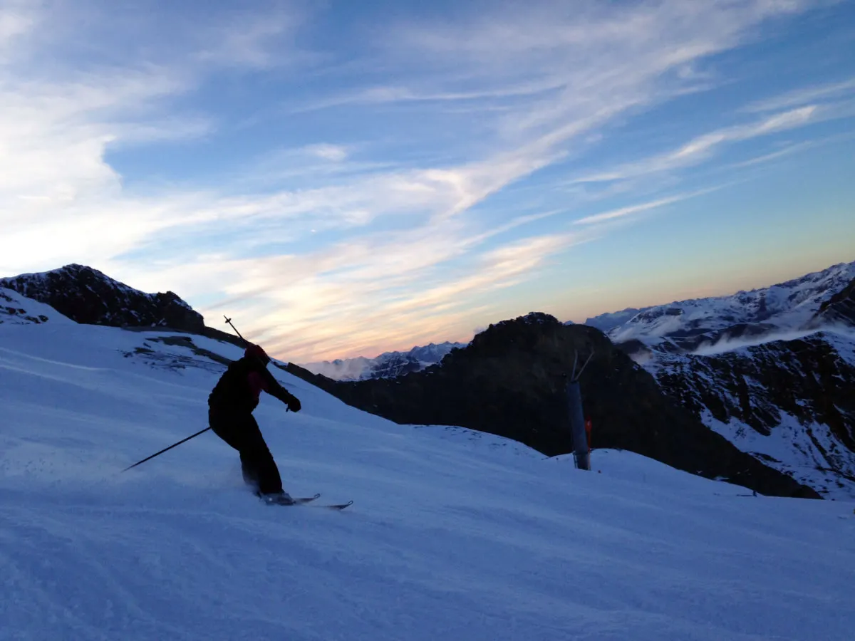 skiing glacier