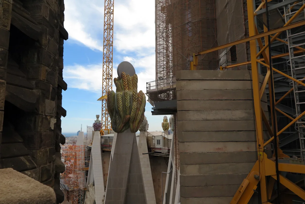 The on-going building process of Sagrada Familia