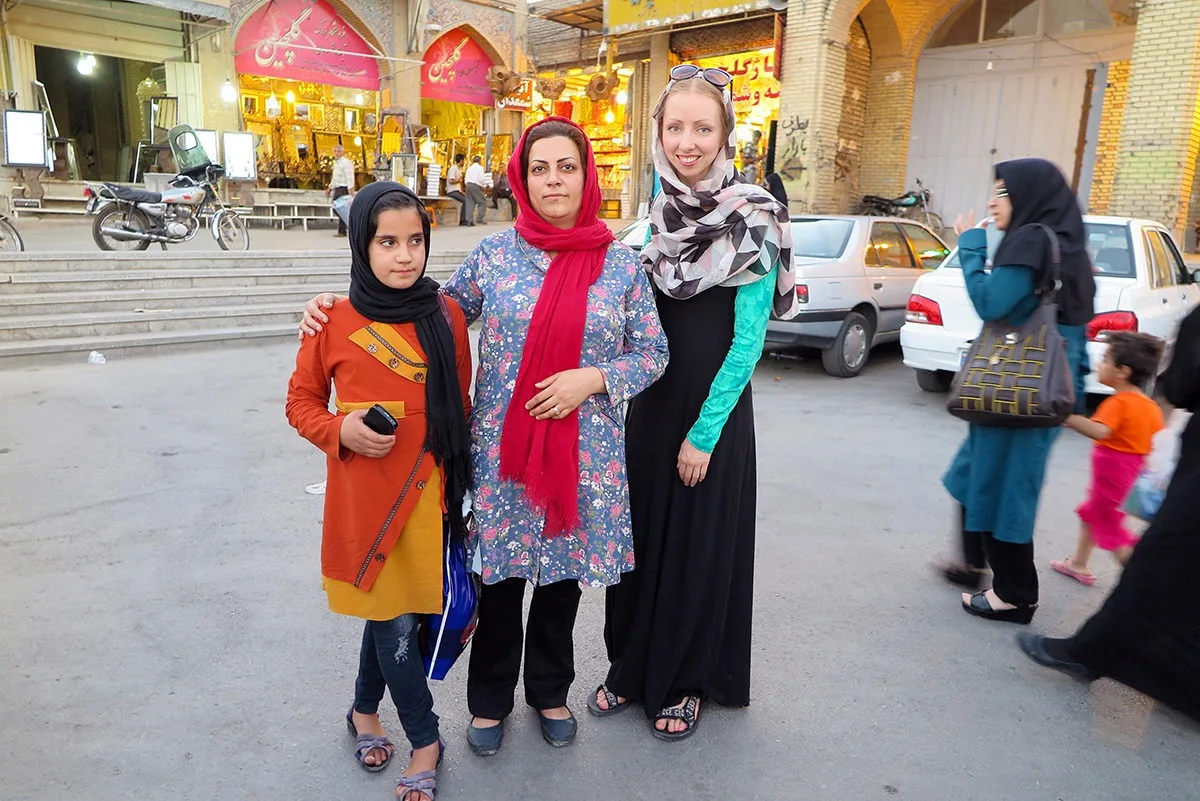 TravelGeekery's Veronika with local ladies in Esfahan, Iran
