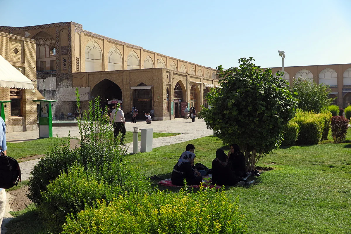 Picnicking on the Imam Square in Esfahan