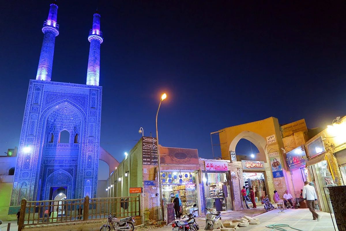 Masjed-e Jameh mosque in Yazd. The colors are wild!