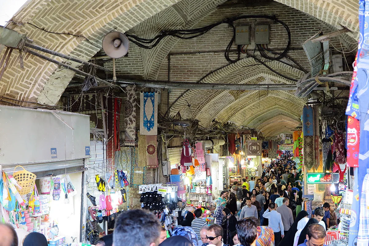 Tehran's bazaar is a city within a city. It was crowded and we heard bad stories.. For the love of our cameras, we didn't go in there.