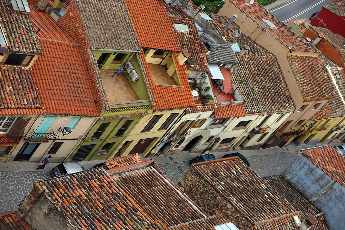 Little streets of Hostalric from above