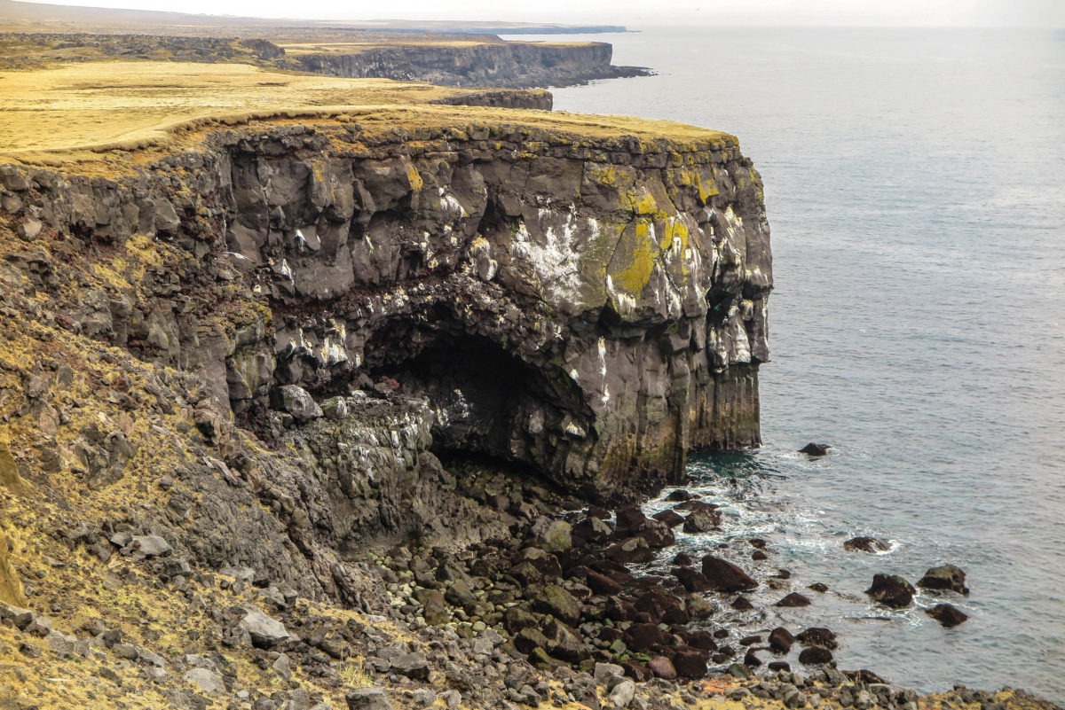 Endless bird cliffs at Thufubjarg.. Snaefellsness, West Iceland