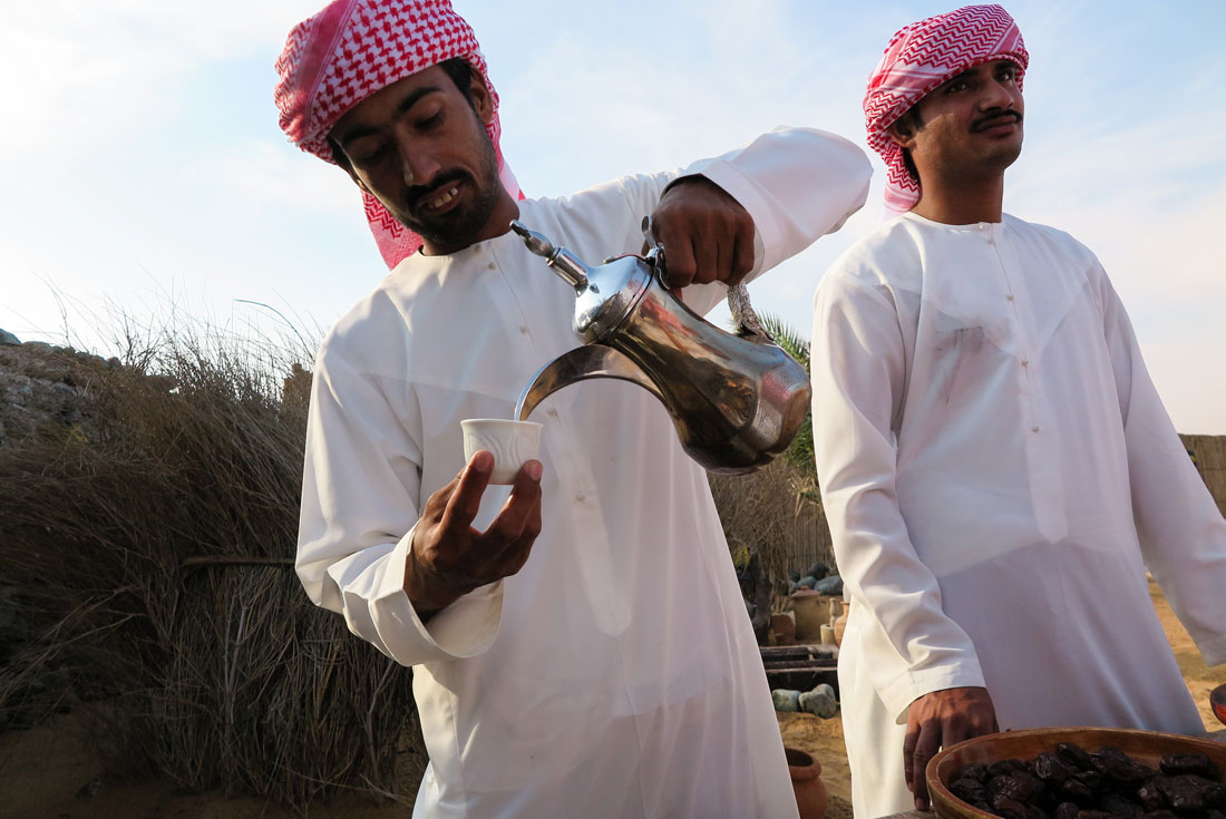 Bedouin welcome: Coffee and dates!