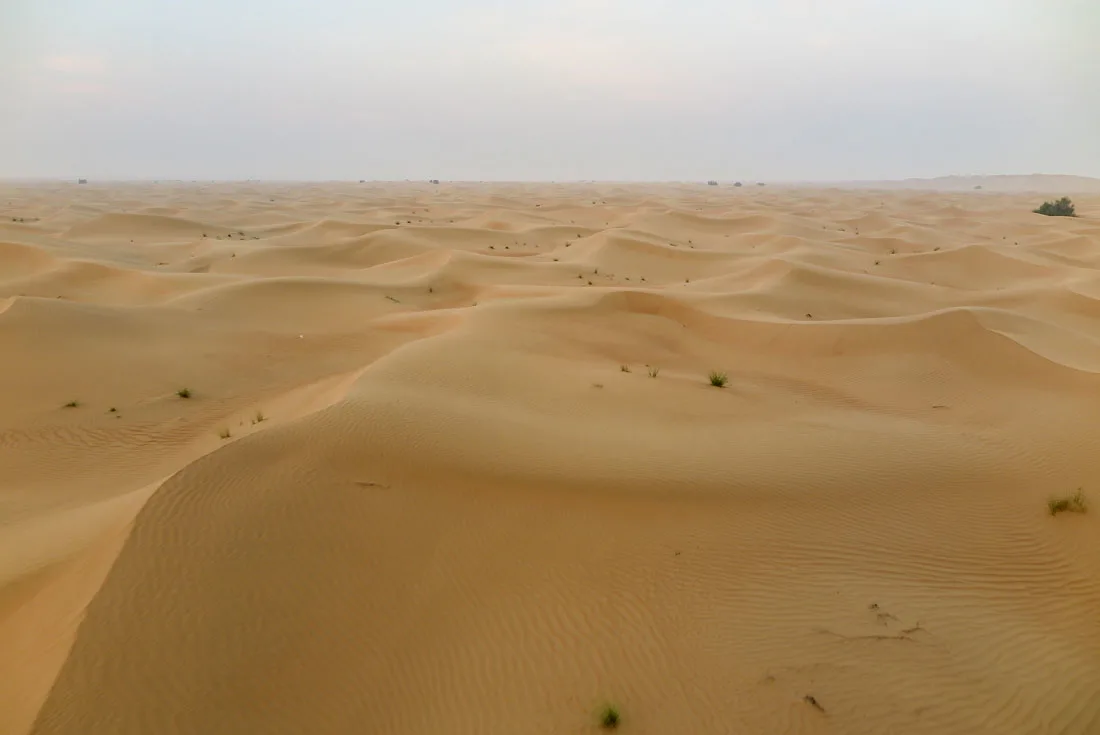 Smooth sand dunes everywhere you look