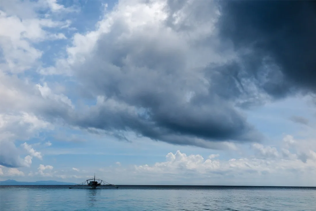 Stormy clouds above Kalanggaman Island.