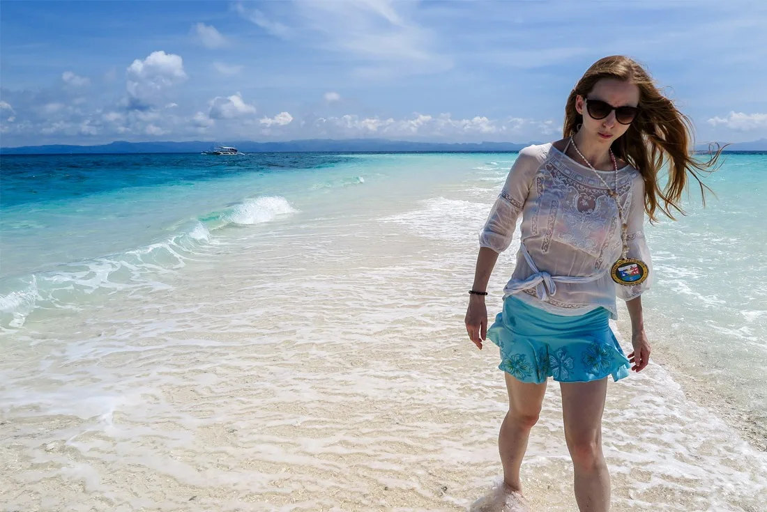 Walking the sandbar of Kalanggaman