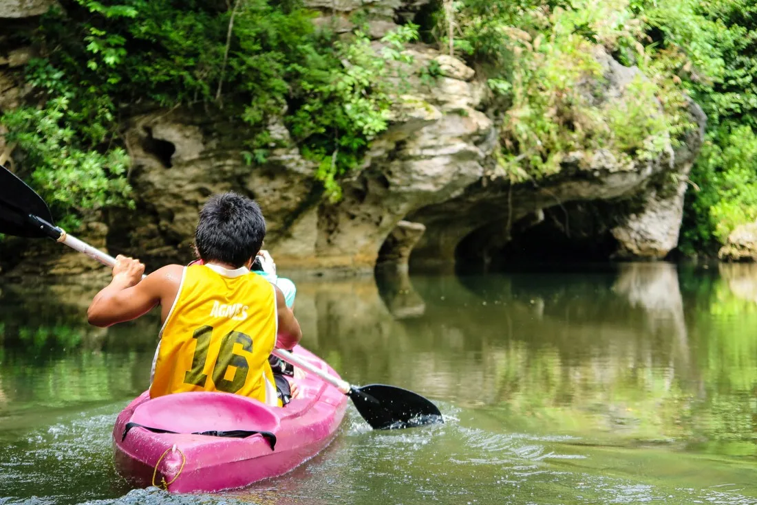 Kayaking in Sohoton National Park, Samar