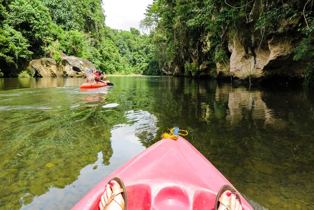 Canoeing in Sohoton National Park, Samar