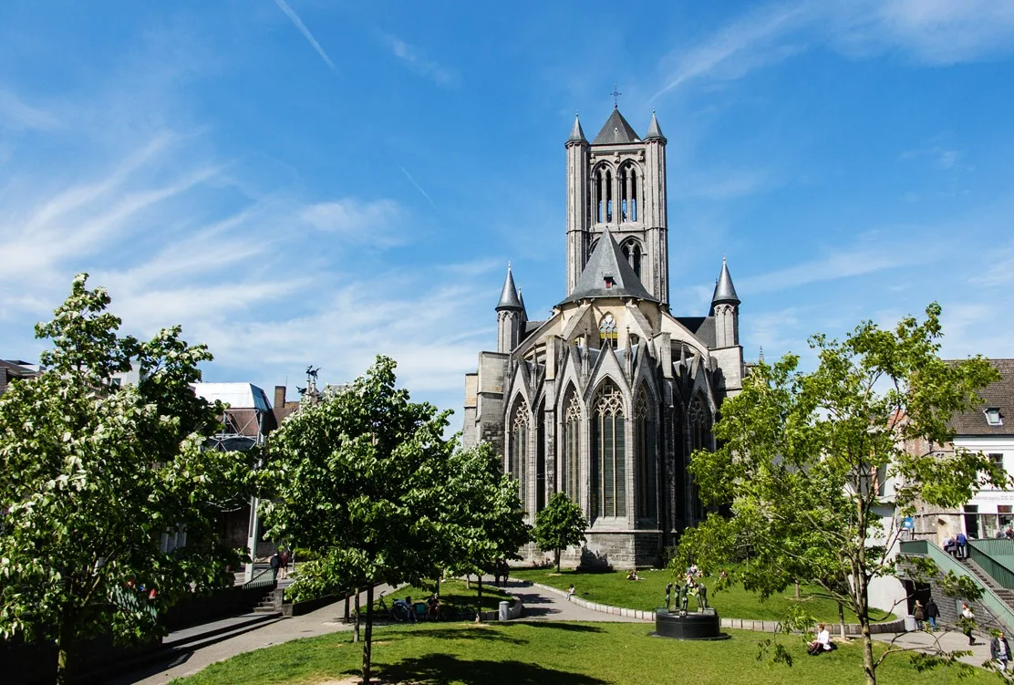 One of the main churches in Ghent forming a beautiful silhouette of the city.