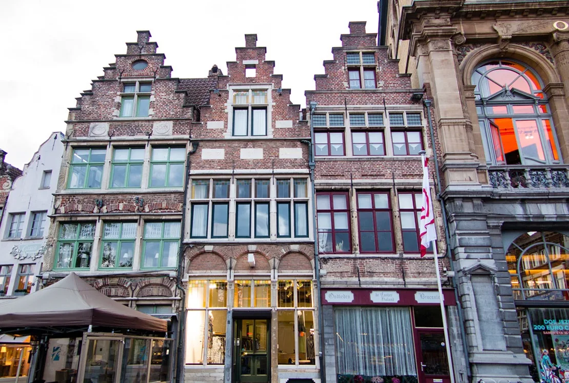 Cluster of historical houses in Ghent, Belgium