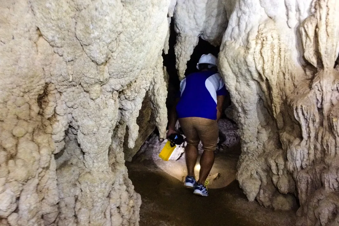 Crawling in Panhulugan Cave, Sohoton National Park