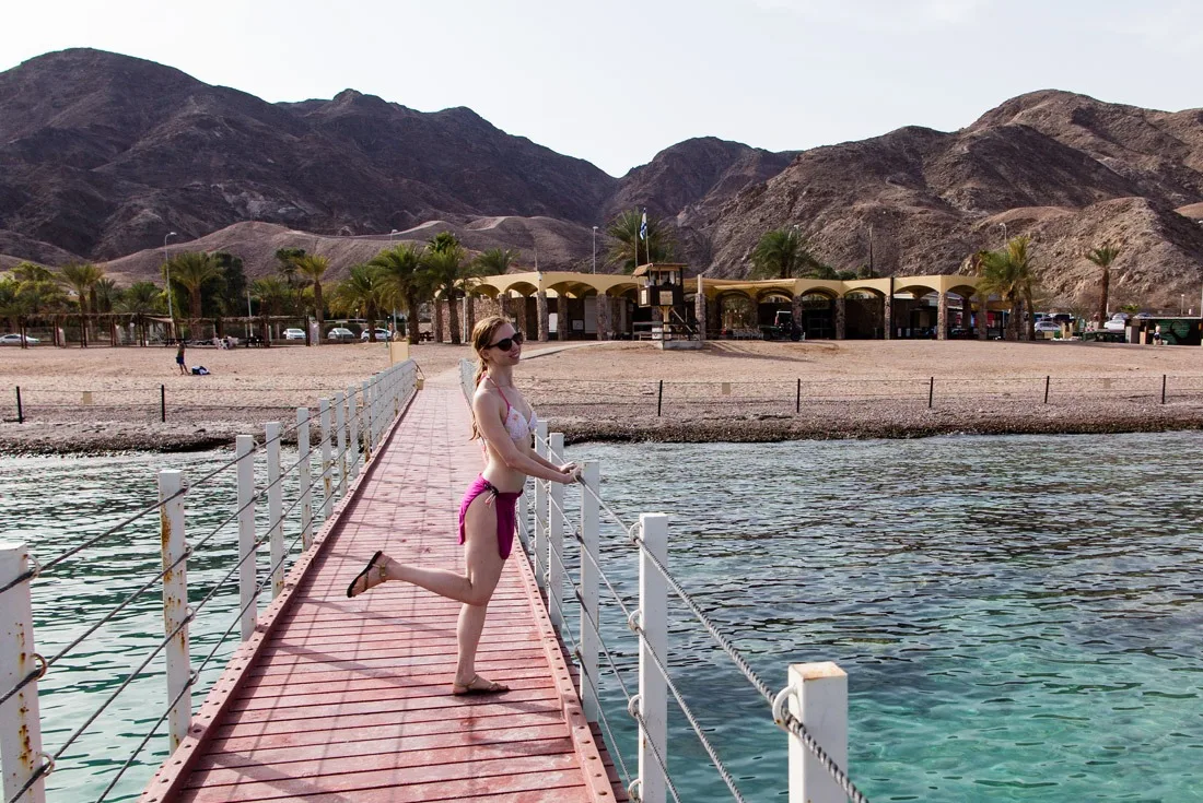 Coral reef observation deck in Coral Beach Nature Reserve Eilat