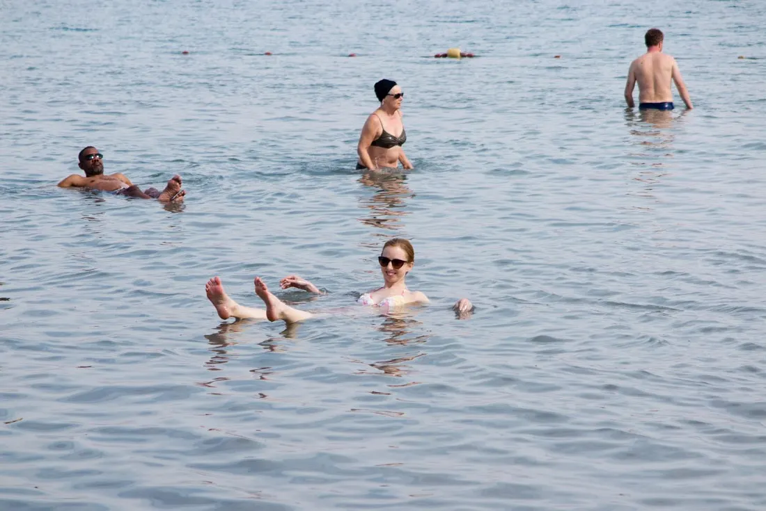 Floating in the Dead Sea