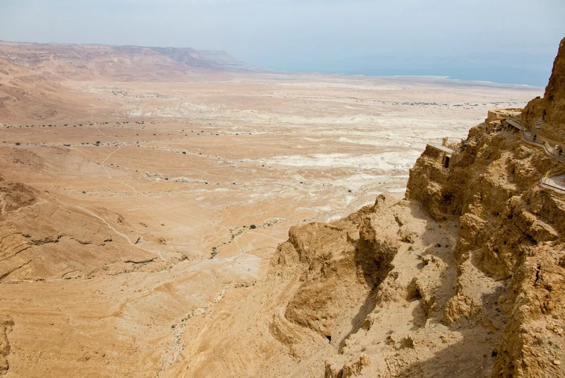 King Herod's Palace on the side of Masada Hill