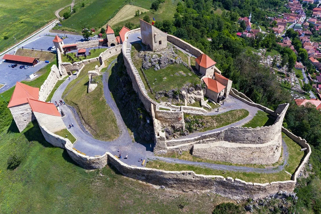 Rupea Fortress' snail-like shape (photo by Charlie Neville JayWay Travel)