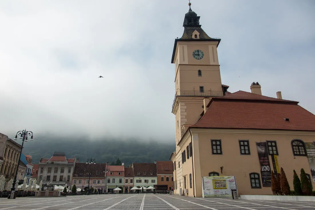 Misty morning in Brasov, Transylvania