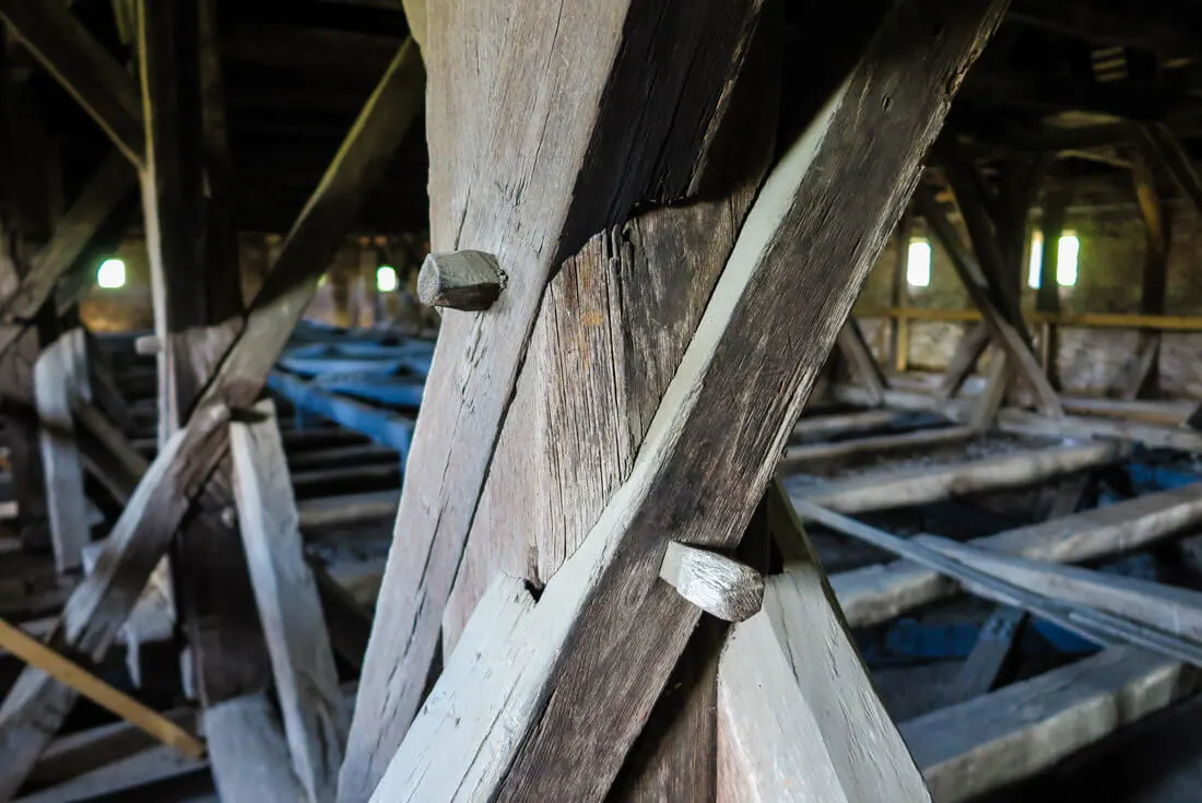 Old wooden upper floor of the Saschiz church