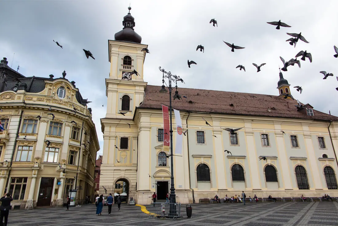 Sibiu's Great Square and the Roman Catholic Church