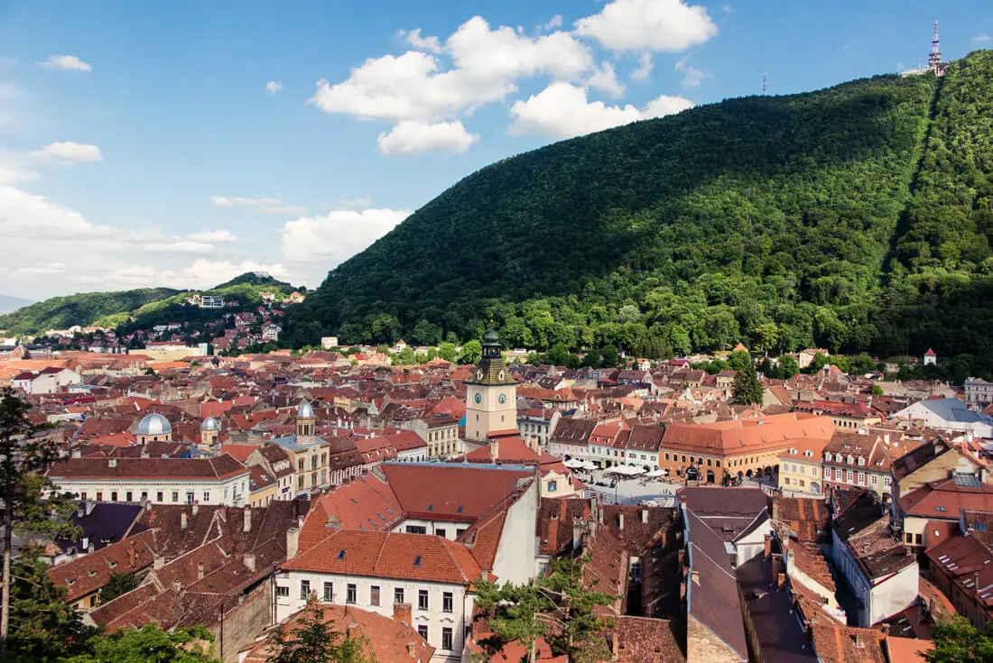 View of Brasov City from the White Tower