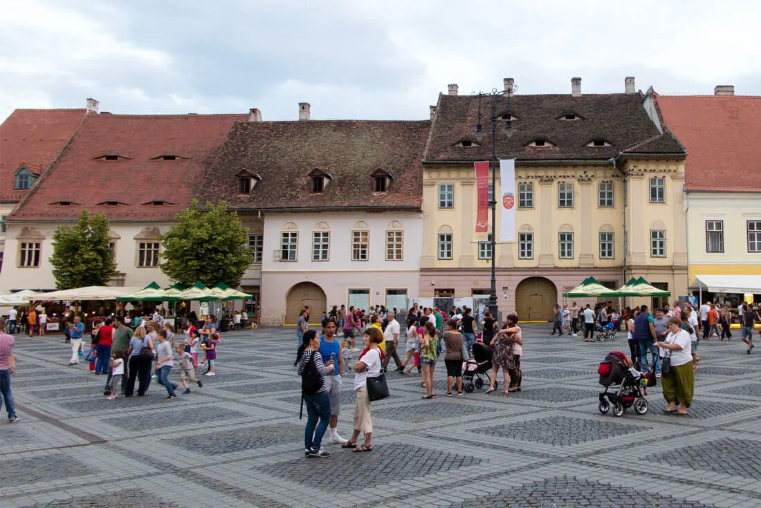 Eyes on the roofs of Sibiu, Romania