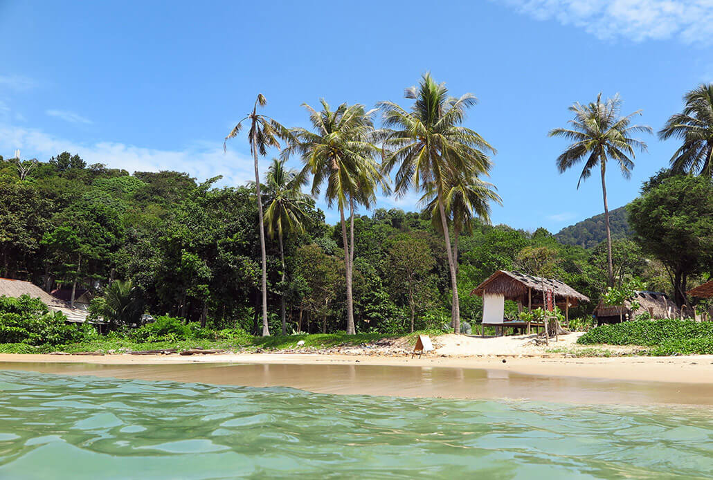 View of Ao Mai Pai Beach from the water - Koh Lanta, Thailand