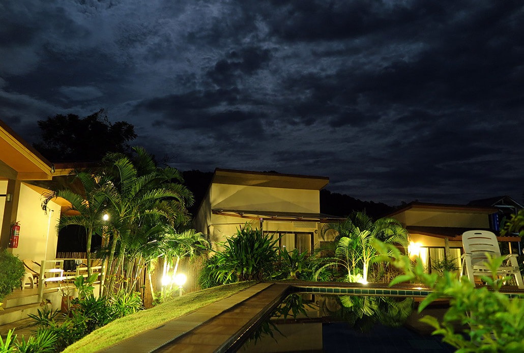 The pool and bungalows of Escape Cabins Koh Lanta - one of the best Koh Lanta hotels