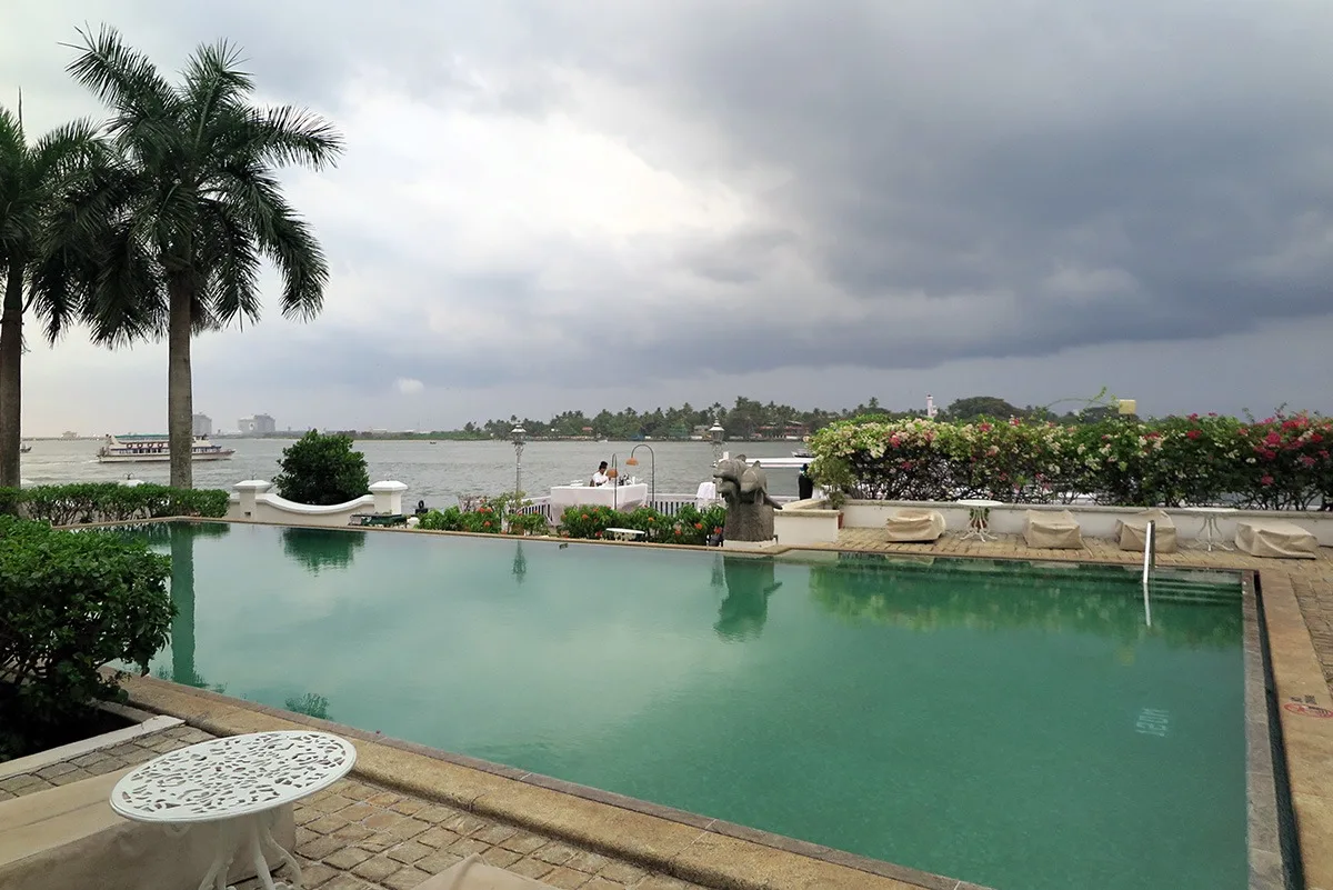 Brunton Boatyard hotel pool, Kerala, India