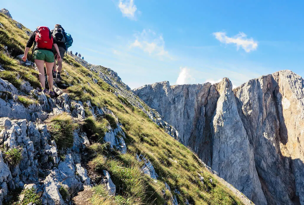 Heading to the top of Kom Vasojevickij, Komovi Mountain Range, Montenegro