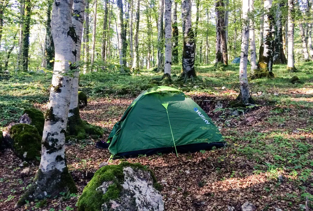 Camping by the Beograd Lake in the National Park, Montenegro