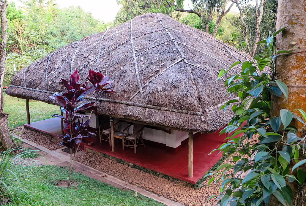 Huts in Spice Village hotel, Kerala, India