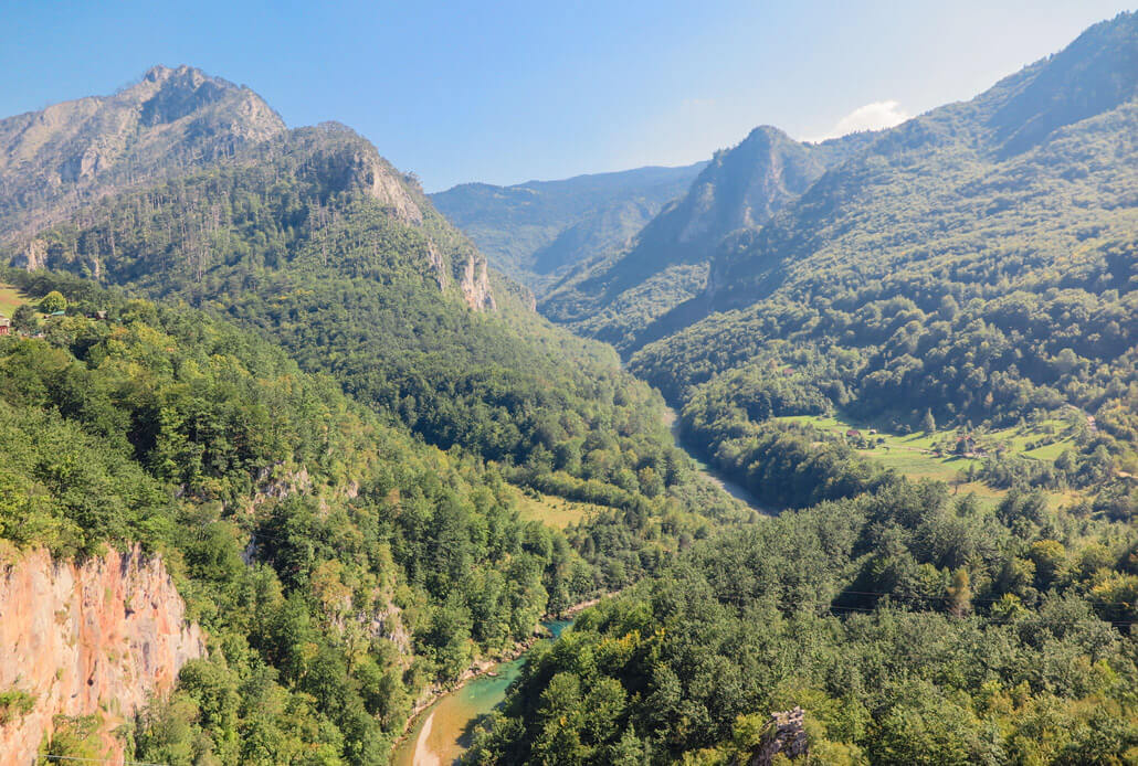 View of the Tara River Canyon from the Durdevica Bridge, Montenegro