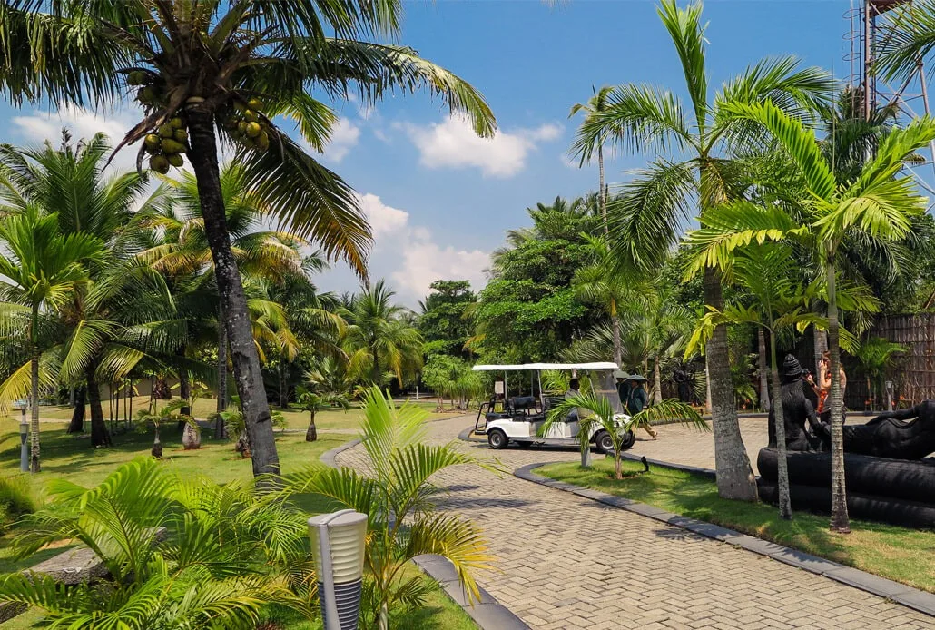 Electric golf carts in Zuri hotel, Kerala, India