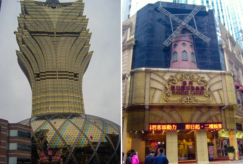 Casinos in Macau: Grand Lisboa and Diamond Casino