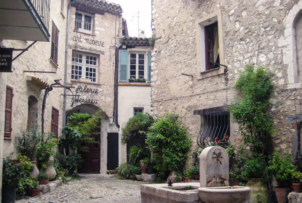 Charming little squares in Saint Paul de Vence on a day trip from Nice France