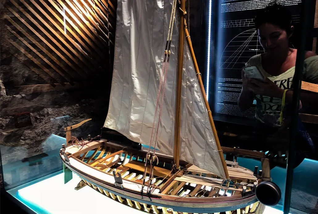 Model of Gajeta ship in the Betina Museum Croatia