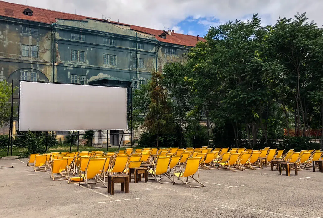 Summer cinema at Kasárna Karlín Prague