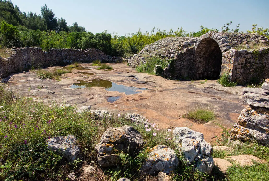 Remnants of the old Roman cistern near Vodice Croatia