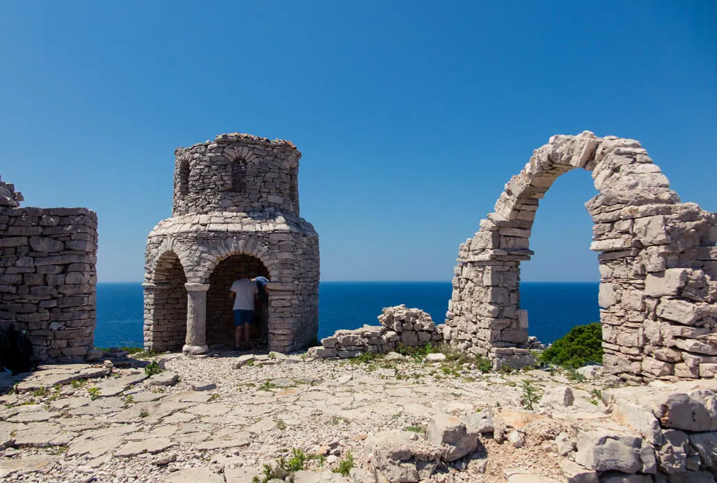 Old-looking structures on Mana Island, Kornati Croatia