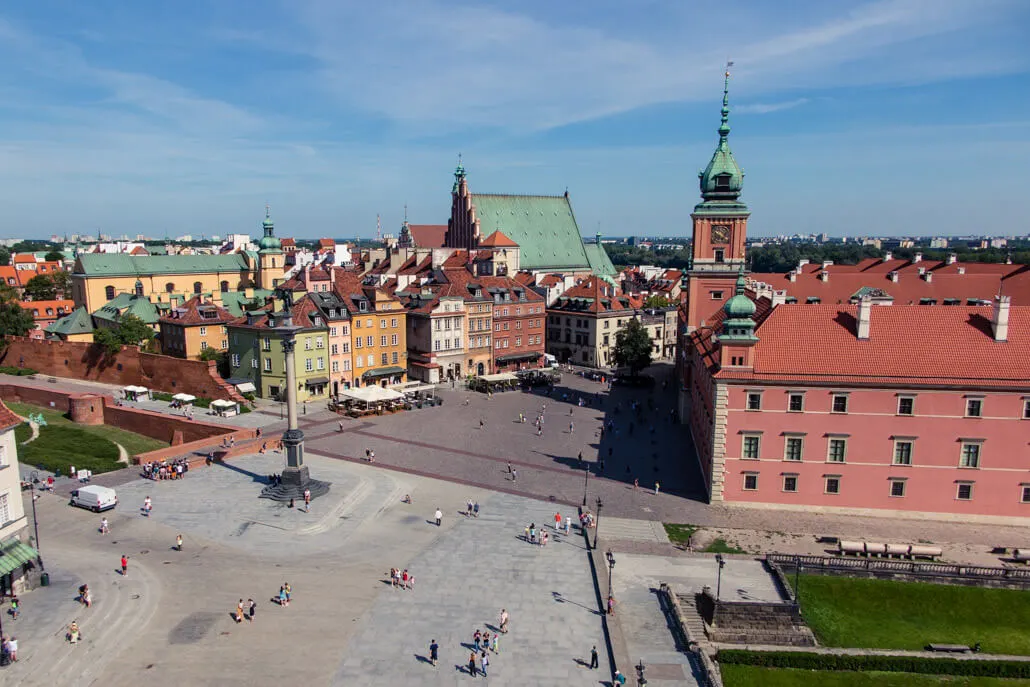 View of Warsaw's Castle Square from St. Anna Church