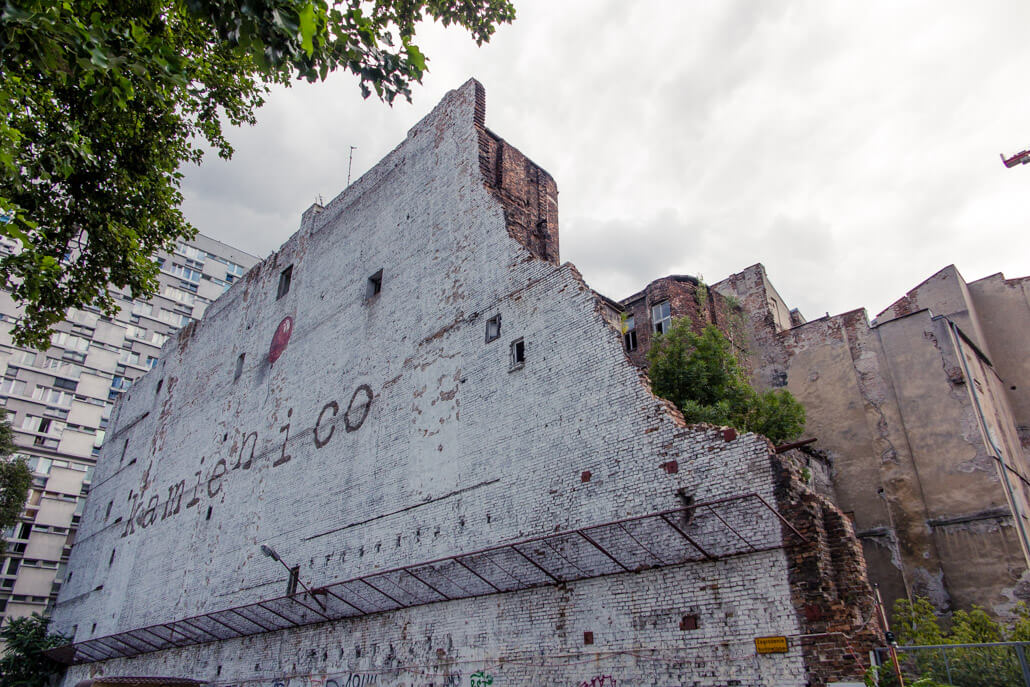 Fragments of walls in the Jewish Ghetto Warsaw Poland