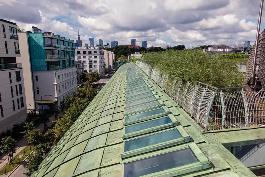 On top of University Library Warsaw Poland