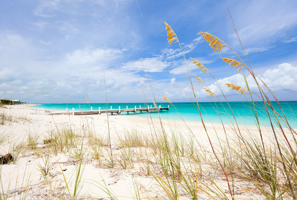 Beach on Providenciales Island Turks and Caicos