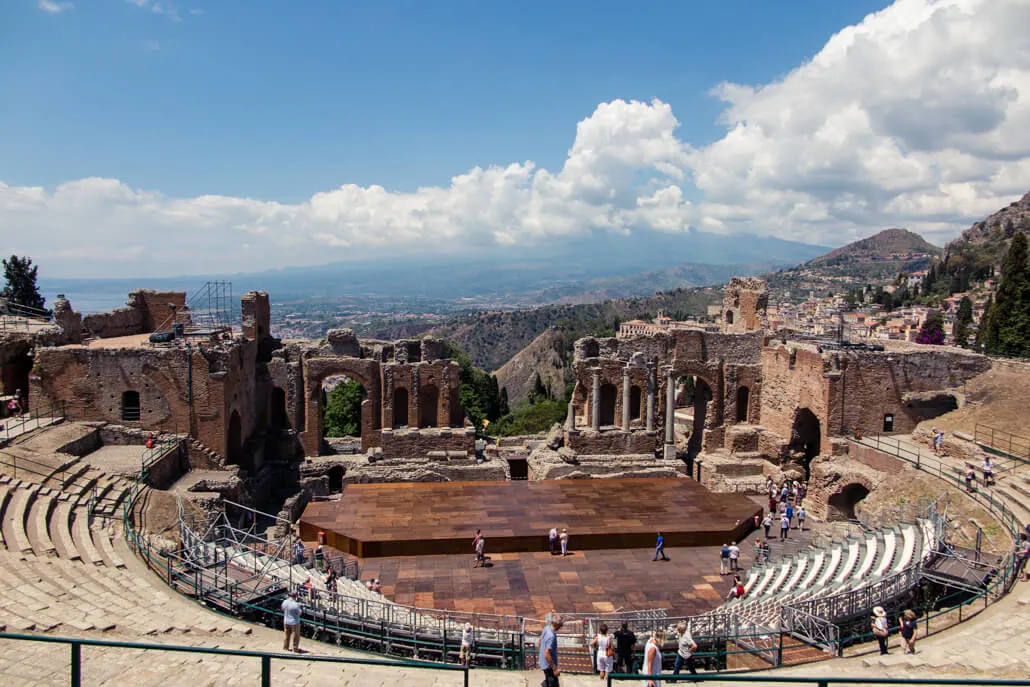  Antikes griechisches Theater in Taormina Sizilien