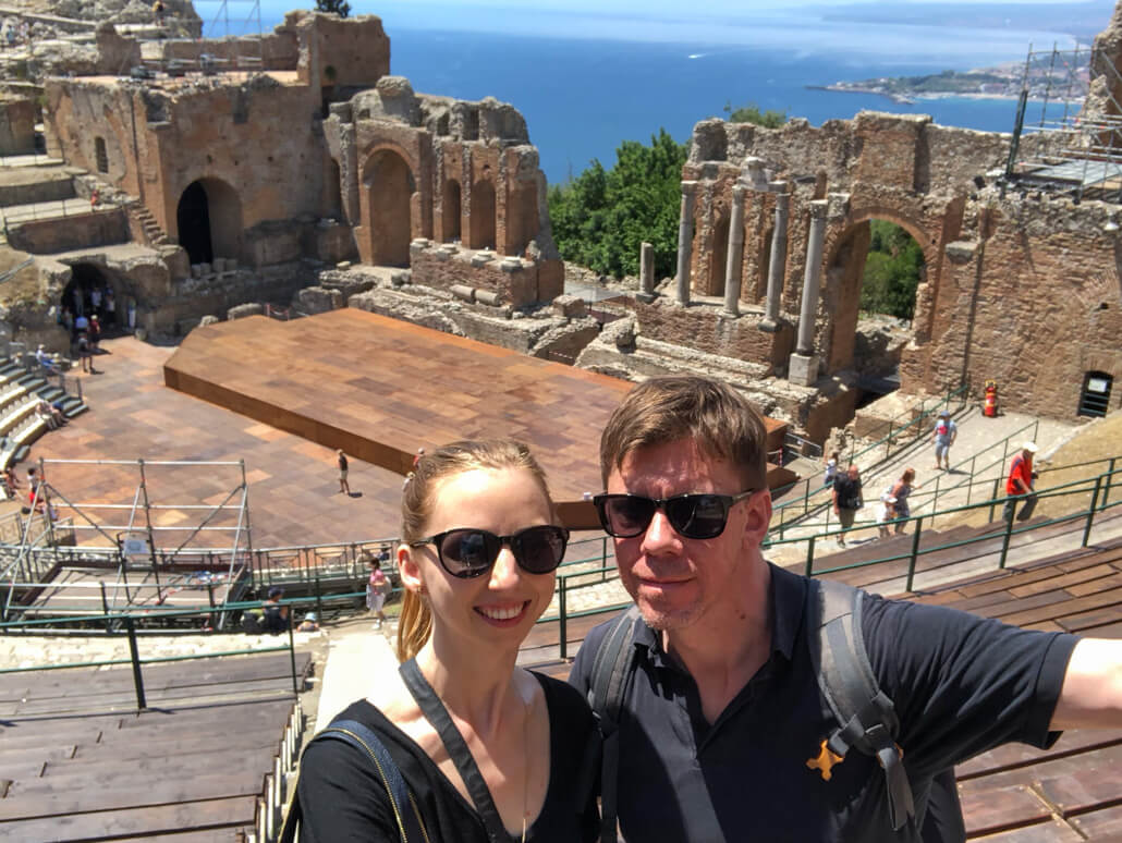 Veronika and Edward at Teatro Greco Taormina