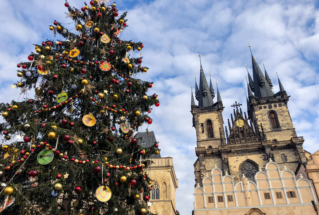 Christmas tree at Prague's Old Town Square