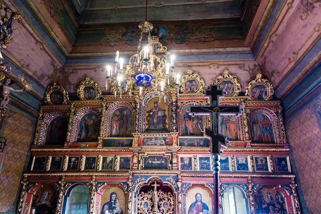 Iconostasis inside Owczary Church